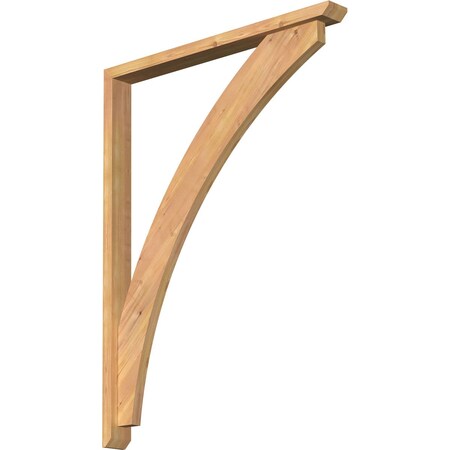 Ekena Millwork Thorton Slat Smooth Bracket w/ Offset Brace, Western Red Cedar, 3 1/2"W x 36"D x 48"H BKT0402X36X48THR06SWR